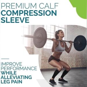 Run Forever Calf Compression Sleeves Black 20-30 mmHg Leg Support